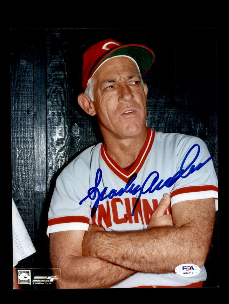 Sparky Anderson PSA DNA Coa Hand Signed 8x10 Photo Poster painting Reds Autograph