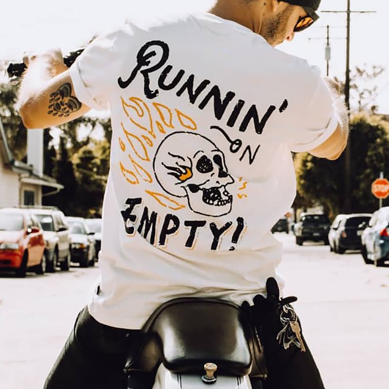 UPRANDY Running on empty skull print men's t-shirt -  UPRANDY