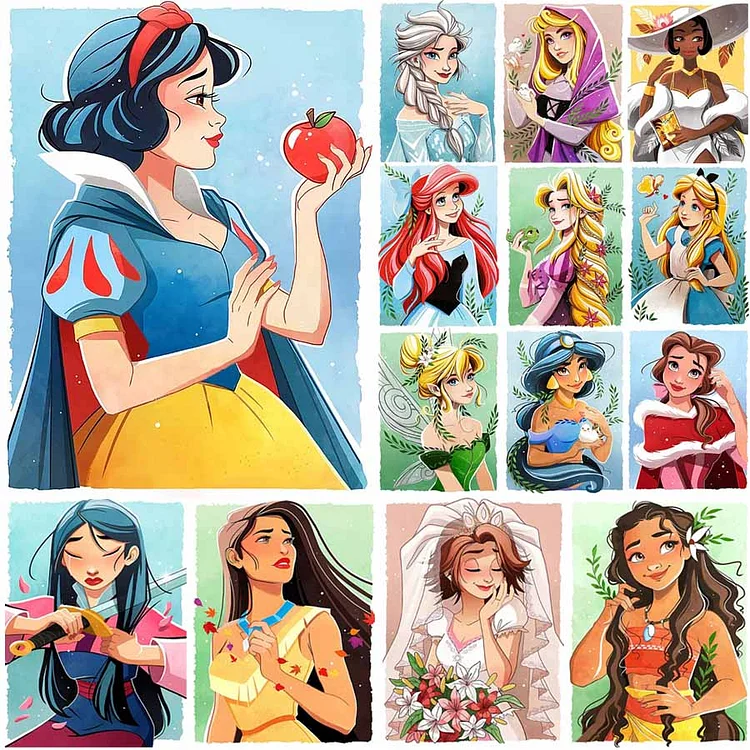 Disney Princess 11CT Stamped Cross Stitch 40*60CM Disney Princess 11CT Stamped Cross Stitch 40*60CM