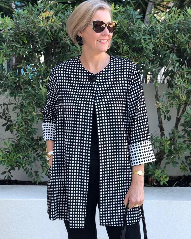 One Button Polka Dot Coat VangoghDress