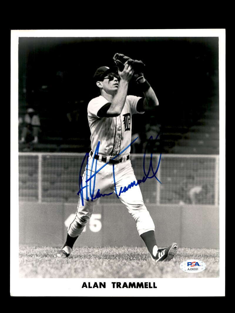 Alan Trammell PSA DNA Coa Signed 8x10 Photo Poster painting Tigers Autograph 8