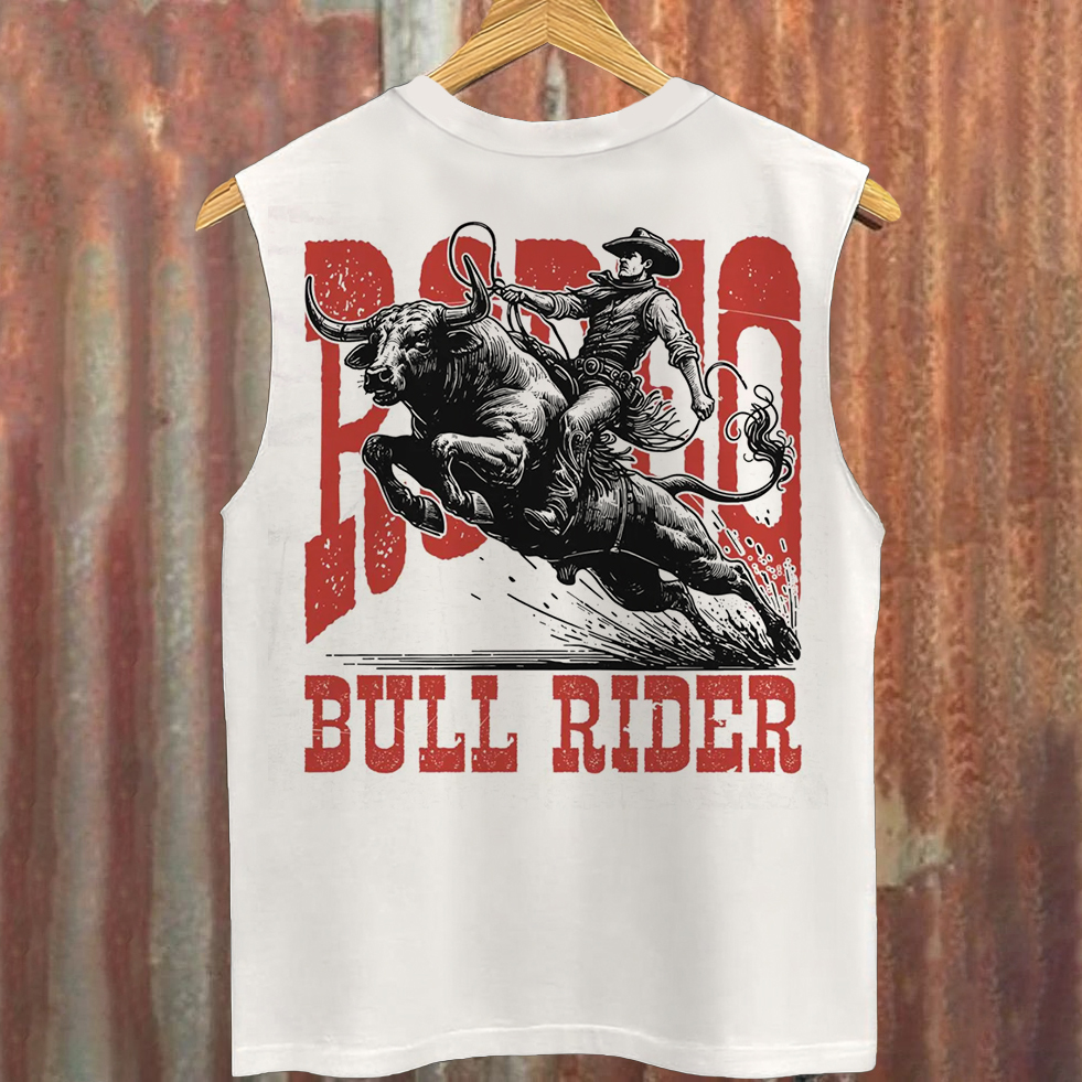 Rodeo Bull Rider Graphic Tank Top