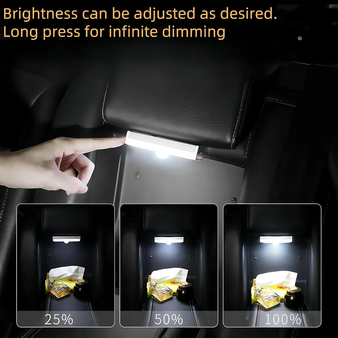 Magnetic Interior Rear LED Dome Light Roof Reading Light, Universal Car Trunk Roof Interior Lamp Emergency Lighting Tool- Automatic Sensing Switch, Infinite Dimming (10CM)