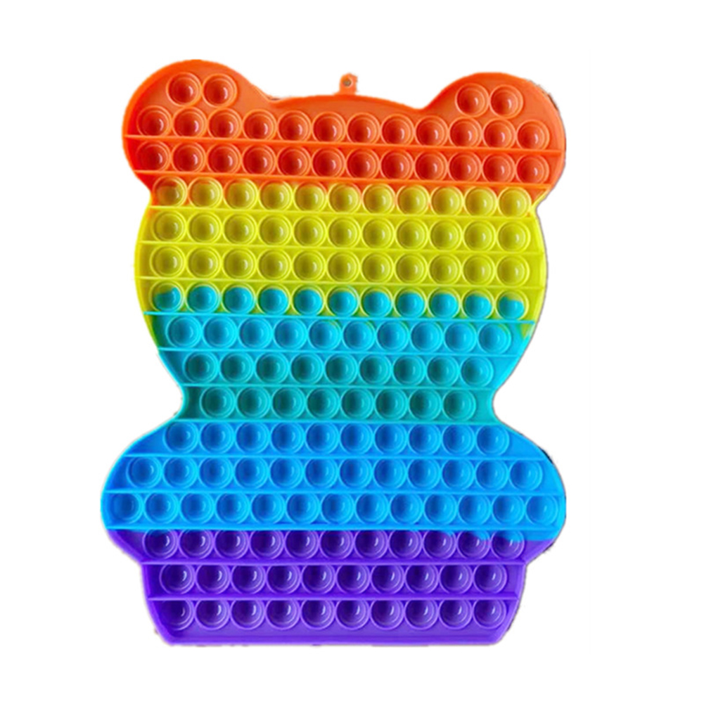 

Silicone Push Bubble Rainbow Bear Shaped Fidget Toys Autism Stress Reliever, 501 Original
