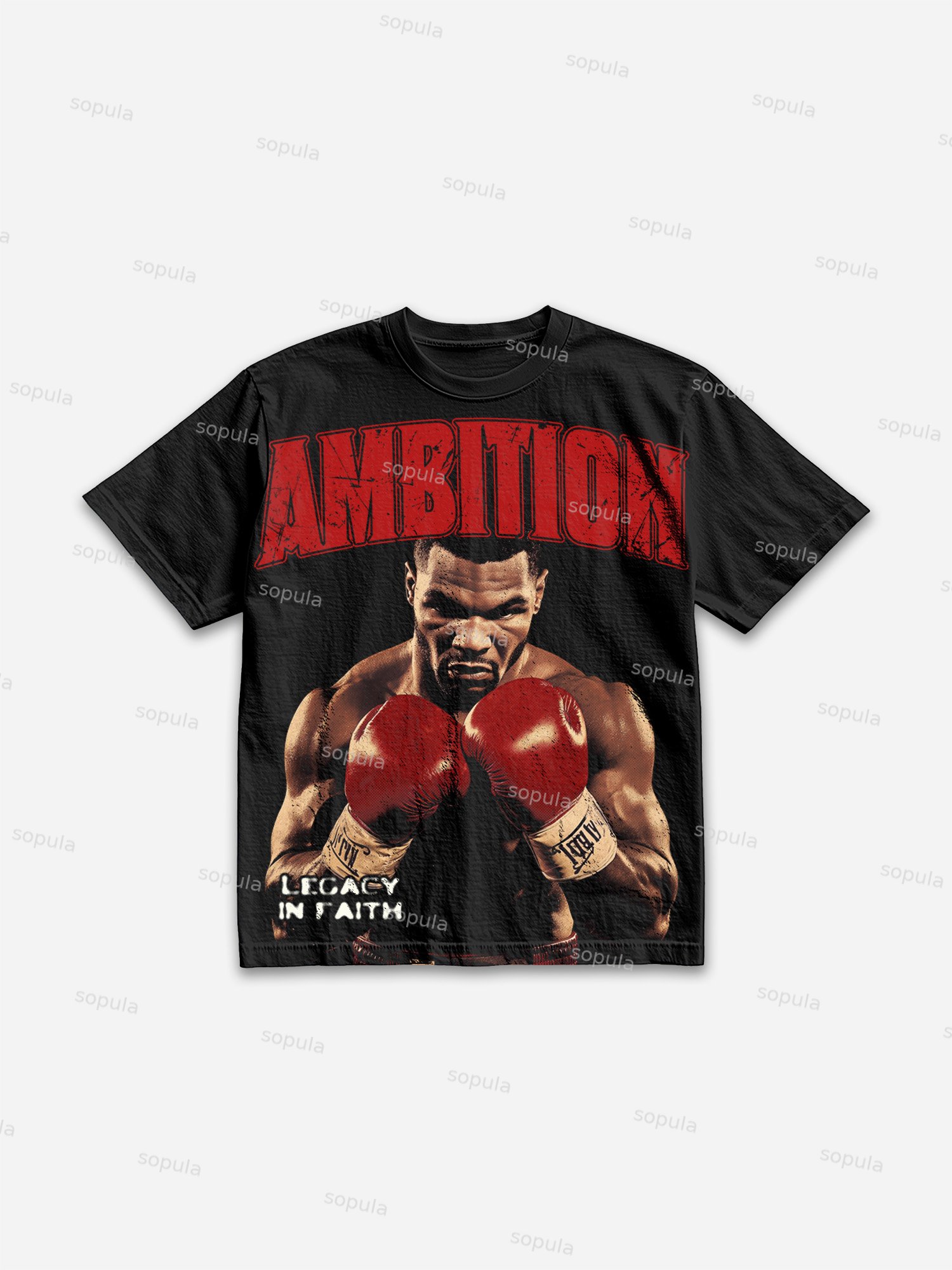 Ambition Legendary Boxer Portrait Dot Graphic Cotton T-shirt - Sopula｜Premium Graphic Tees & Graphic Clothing