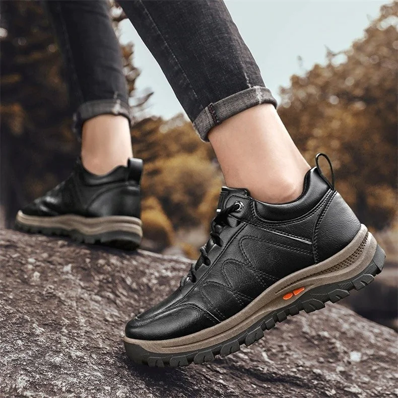 Pedaticvc Shose Men's Casual Hand Stitching Leather Arch Support Shoes