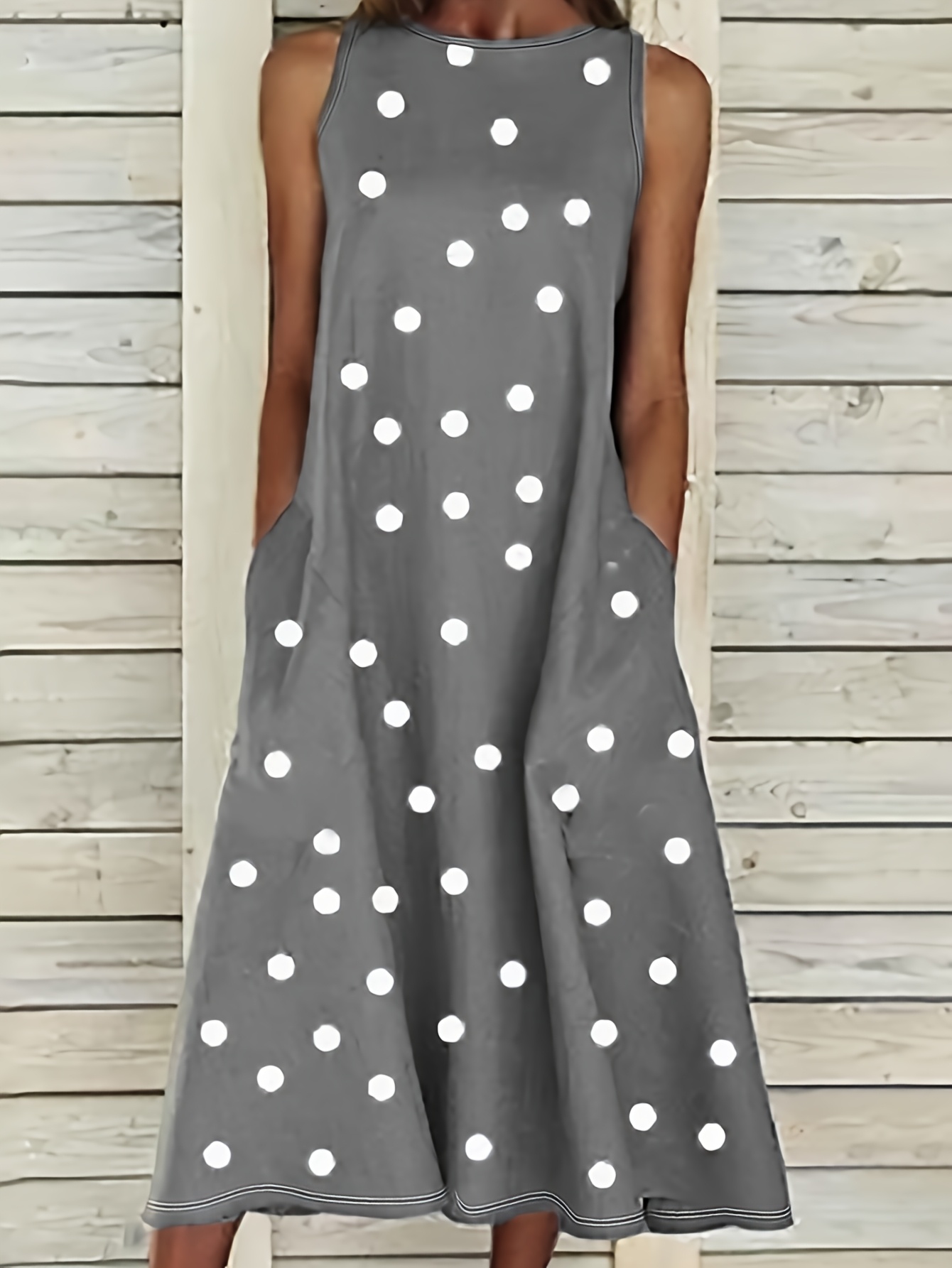 Summer Polka Dot Print Women's Dress | Fashion Casual Vacation Style Pockets Design | IFYHOME