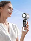 Foldable Handheld Cooling Fan 100 Wind Speeds Handheld Portable Turbo Fan 4000mAh Battery W/ Digital Display for Beach Vacation Cooking Office Travel Camping
