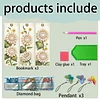 3Pcs DIY Pearl Painting Sunflower Bookmark with Butterfly Pendant Home Office Supplies Gift for Book Lovers