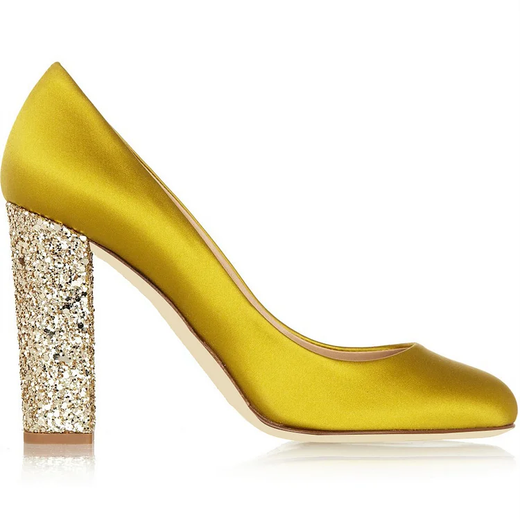 Yellow deals sparkly heels