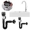 3In1 Bathroom Sink Drain Kit Flexible P-Trap Drain Pipe Replacement with Pop Up Stopper Expandable Flexible Downspout Pipe Anti Odor Filter Water Pipes
