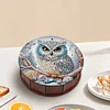 Diamond Painting Runde Snack Box Kit Kunst Dekor für handgemachte Dekor Geschenke (Eule)