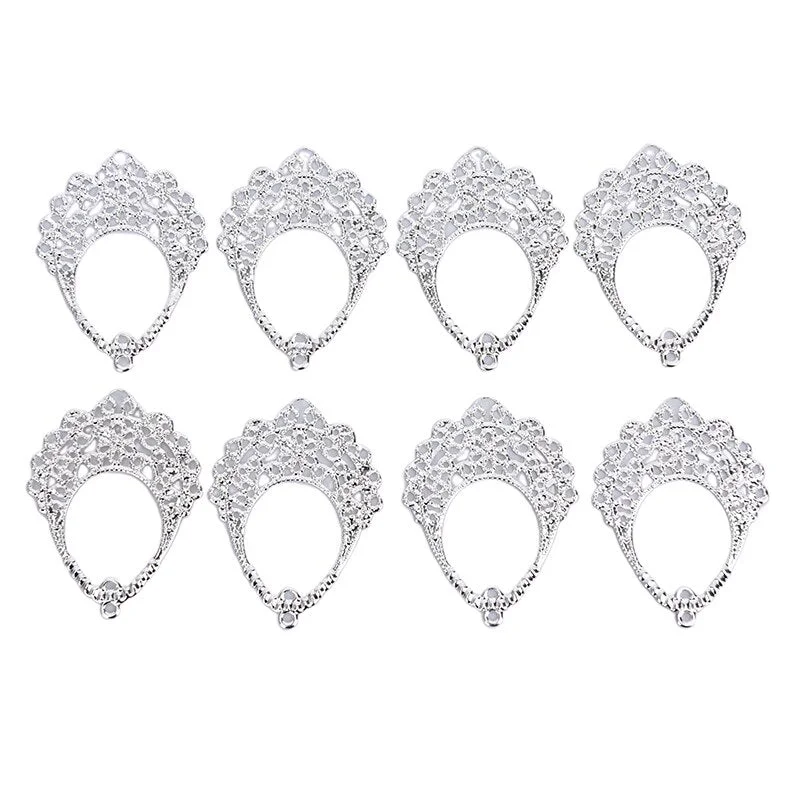 30pcs DIY Jewelry Earrings Ear Stud Pin Filigree Wraps Metal Connectors Crafts for Jewelry Making Accessories Charm Pendant