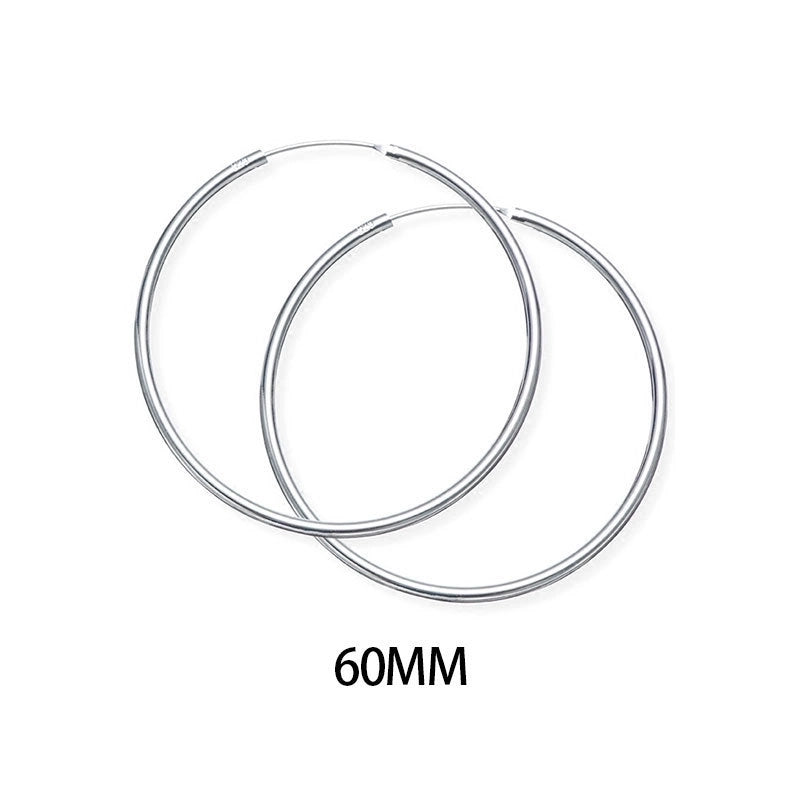 1 Pair 925 Sterling Silver Circle Earrings