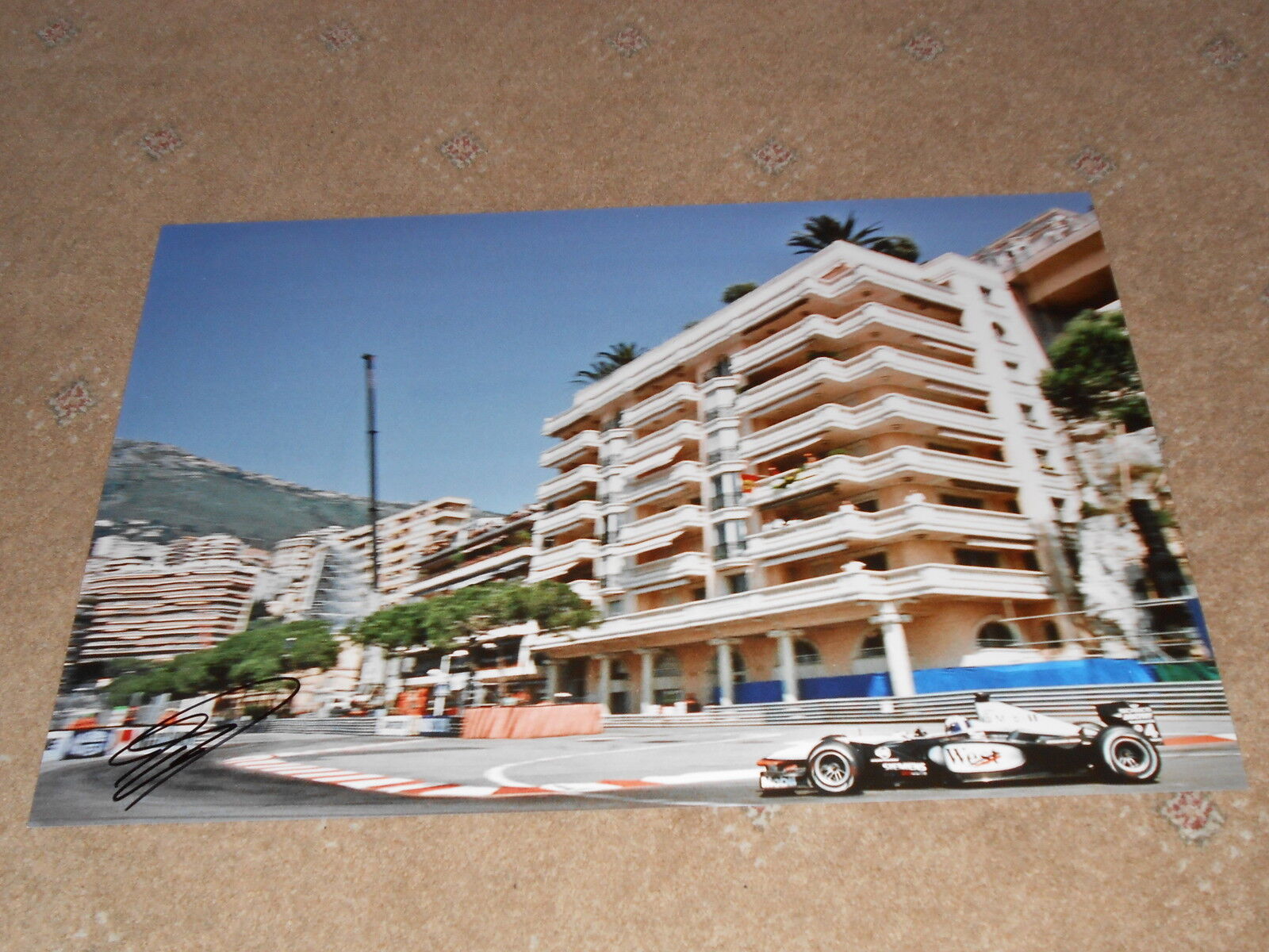 David Coulthard Hand Signed Monaco Mercedes F1 Photo Poster painting Large 1