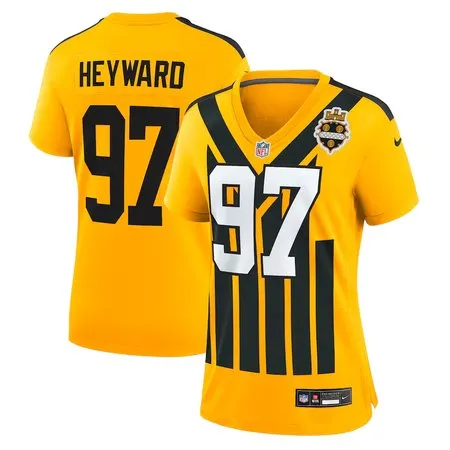 Women's Pittsburgh Steelers #97 Cameron Heyward  Gold Alternate 1933 Throwback Game Jersey