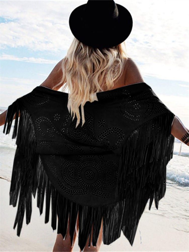  Western Hollow Carved Tassels Suede Shawl Westsshops