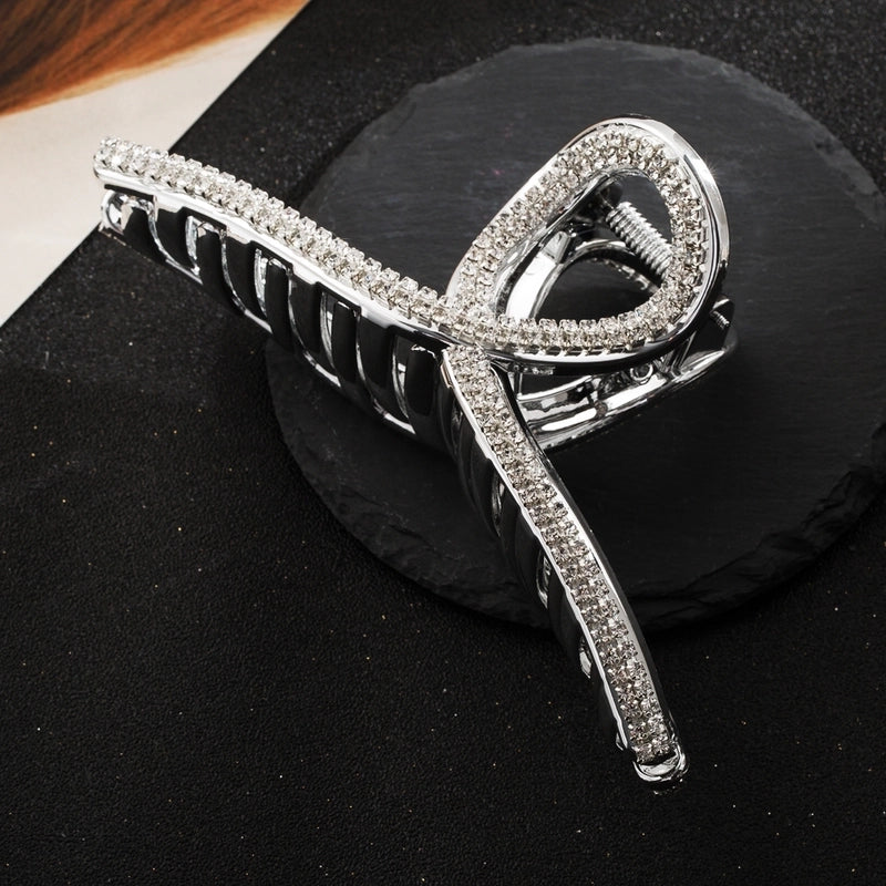 Women’s Elegant Luxurious Sweet Square Heart Shape Acetic Acid Sheets Inlay Rhinestones Hair Claws