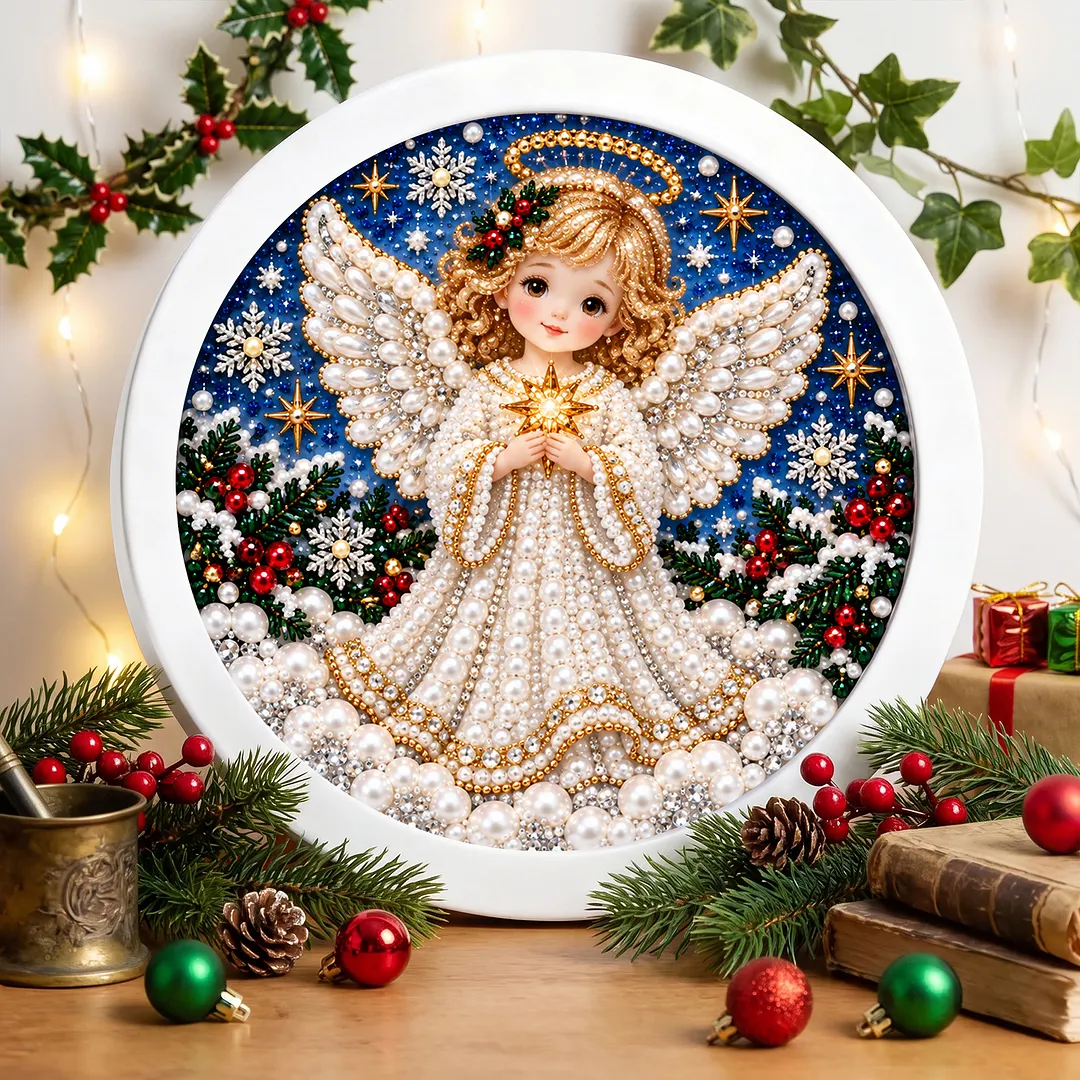 Framed Pearl Painting Kit Christmas Ornament Style 7.87x7.87in