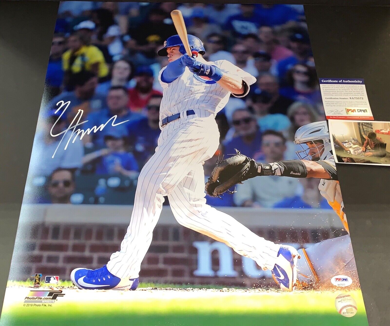 Nico Hoerner Chicago Cubs Signed 16x20 Photo Poster painting PSA WITNESS COA 1st Wrigley HR 1