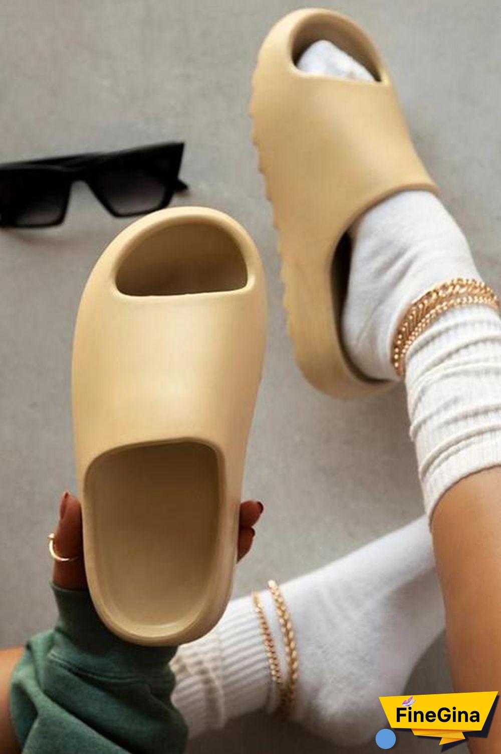 Open Toe Chunky Footbed Slippers