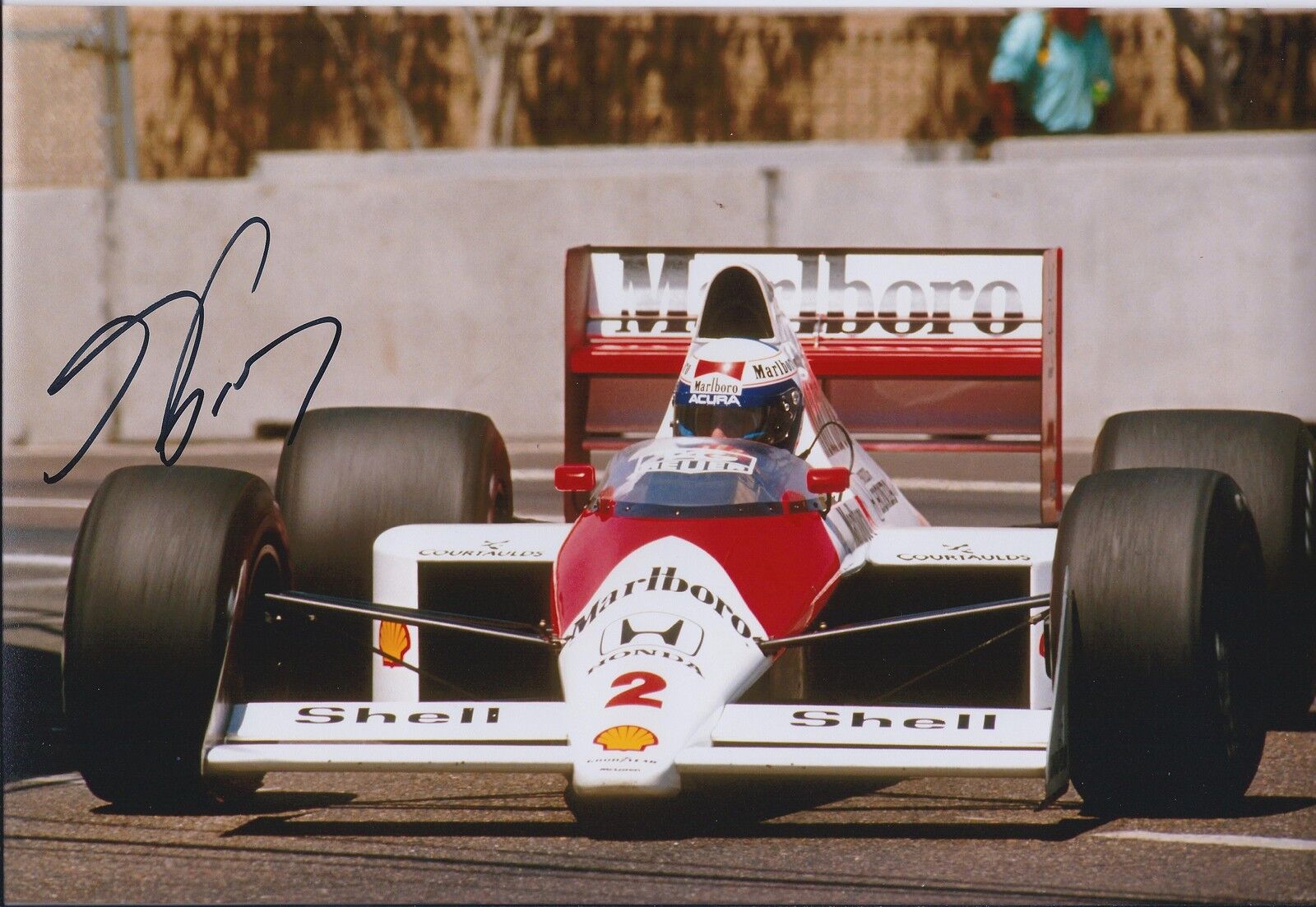 Alain Prost SIGNED Autograph 12x8 Photo Poster painting AFTAL COA MARLBORO HONDA Racing Driver