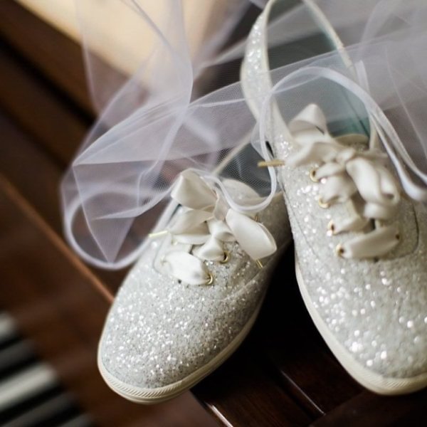Silver Flat Wedding Shoes Glitter Lace up Sneakers US Size 3-15 |FSJ Shoes