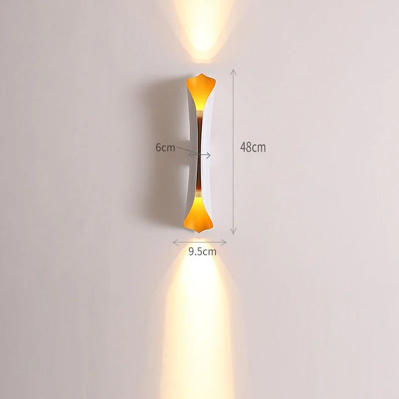 Dimmable LED Torch Shaped Wall Lamp Black White Gold Minimalism Night Lamp Iron Aisle Lights Living Room Bedroom Study Decor