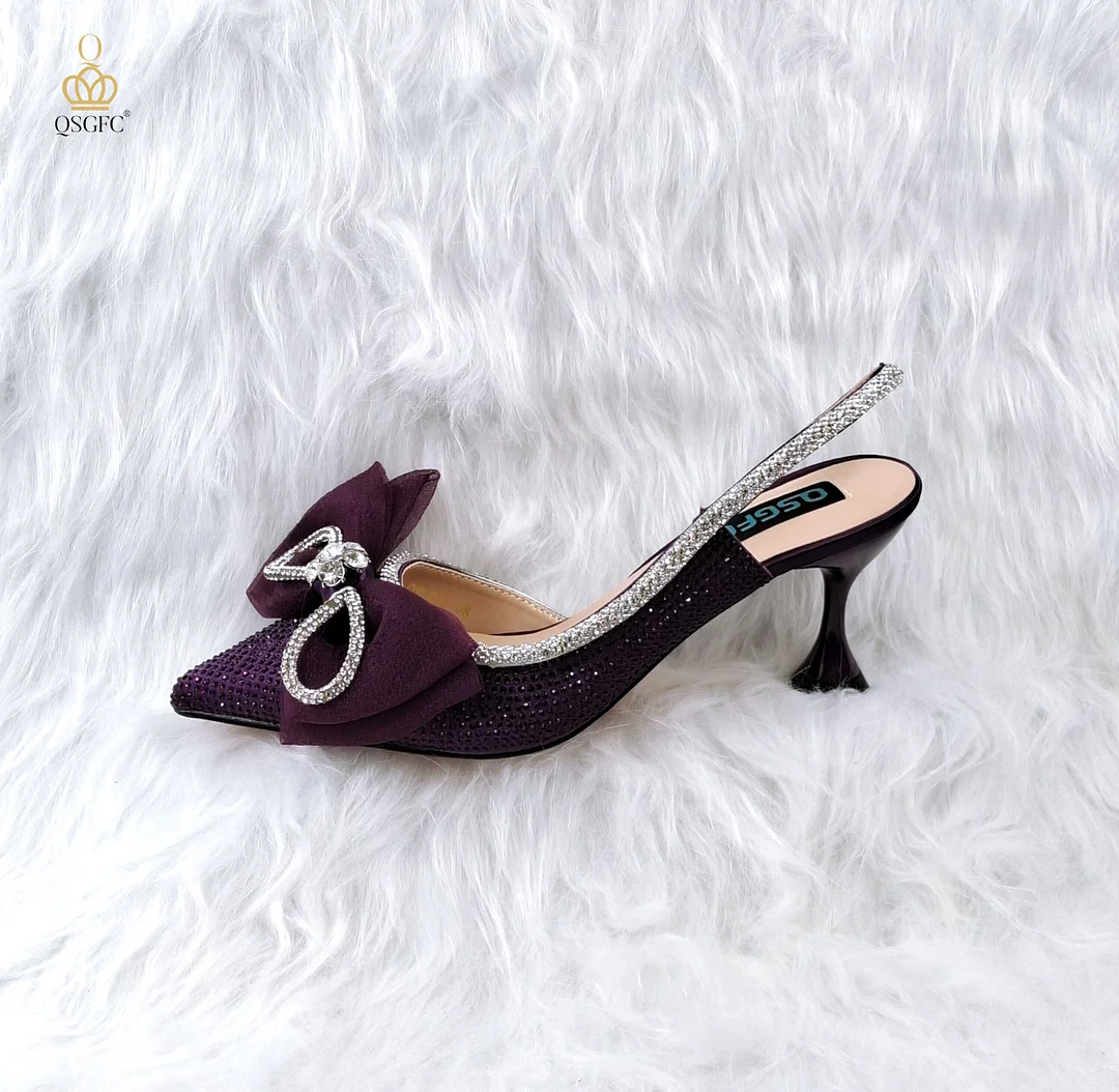 The INS Rainbow Style Shoes And Bag To Match With Beautiful And Noble Ladies Shoes And Bag Decorated With Large Bows Party Shoes