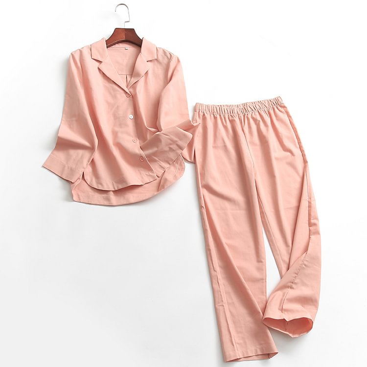 Pink Linen Pajama Sets For Women-ChouChouHome