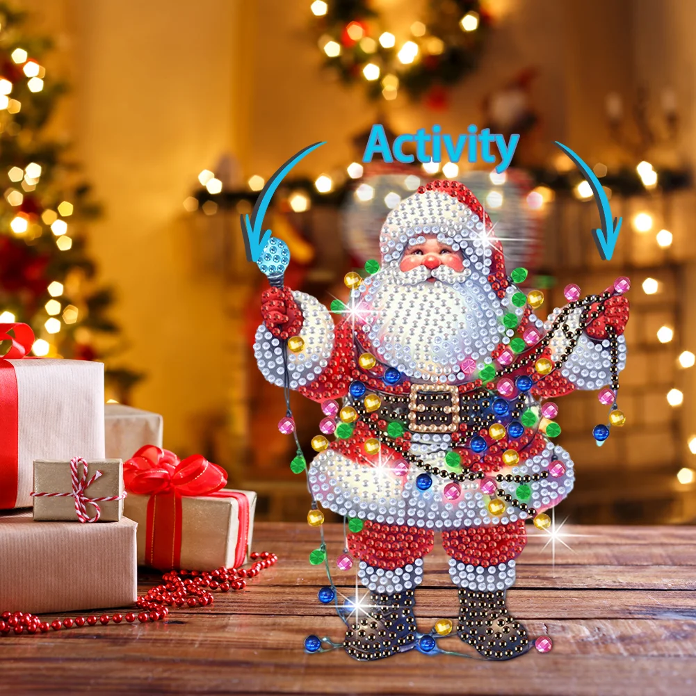 5D DIY Acrylic Shaking Head Santa Claus Diamond Painting Desktop Decors for Home