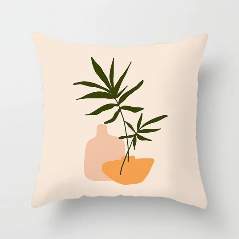 INS Nordic Morandi Cushion Cover Geometric Beauty Flower Art Pillow Cover Bed Car Office Decorative Pillowcase Modern Home Decor