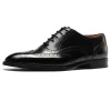 Handmade Black Mens Genuine Leather Oxford Dress Shoes 