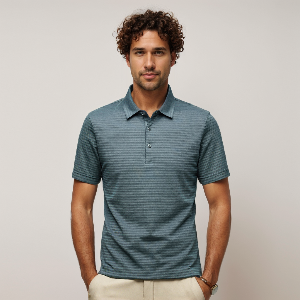 Polo d'été en soie pour hommes, nouveau- SOIE PLUS