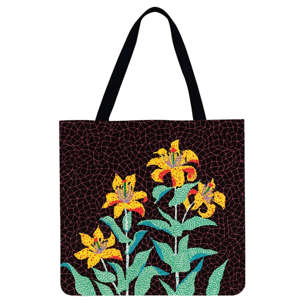 Linen Tote Bag-Flower