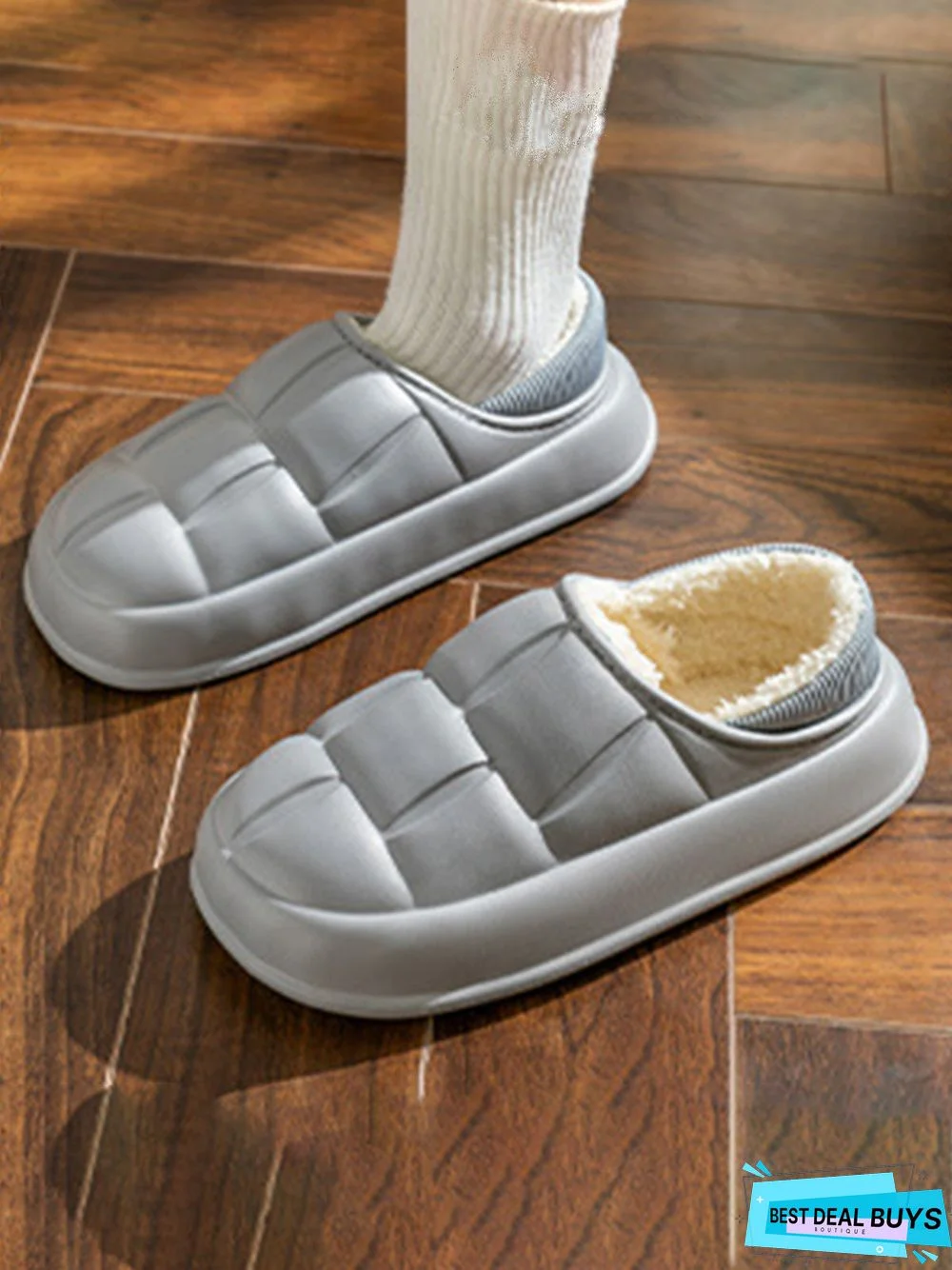 Waterproof Couple EVA Fleece Home Slippers
