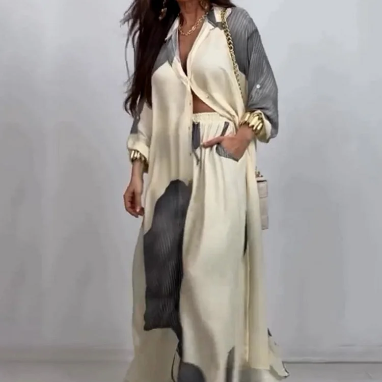 🌼Full Button Down Long Shirt & Drawstring Pants Set
