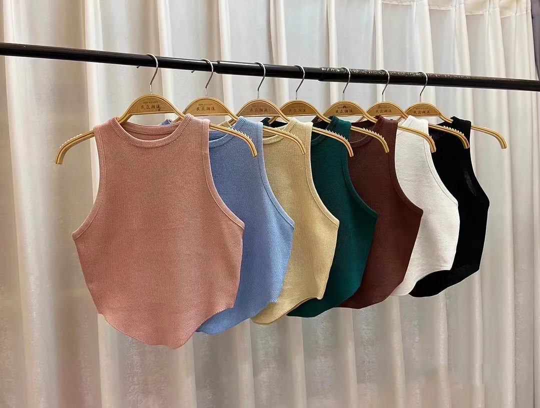 Uveng Uveng Taste Chic Temperament Sexy Irregular Design Reveals Umbilly Body Weight Loss-Hender Sling Vest