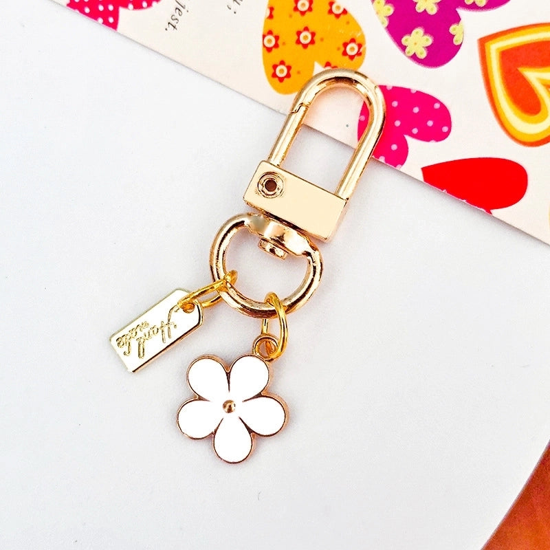 Cute Letter Flower Metal Women’s Keychain