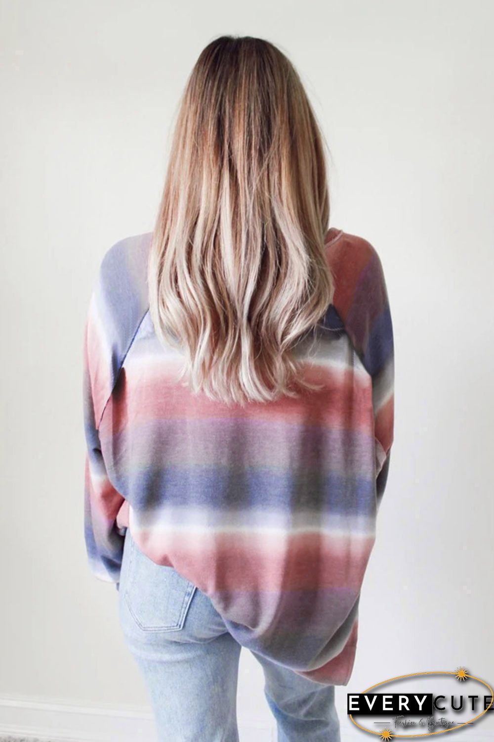 Oversize Ombre Pullover Sweatshirt
