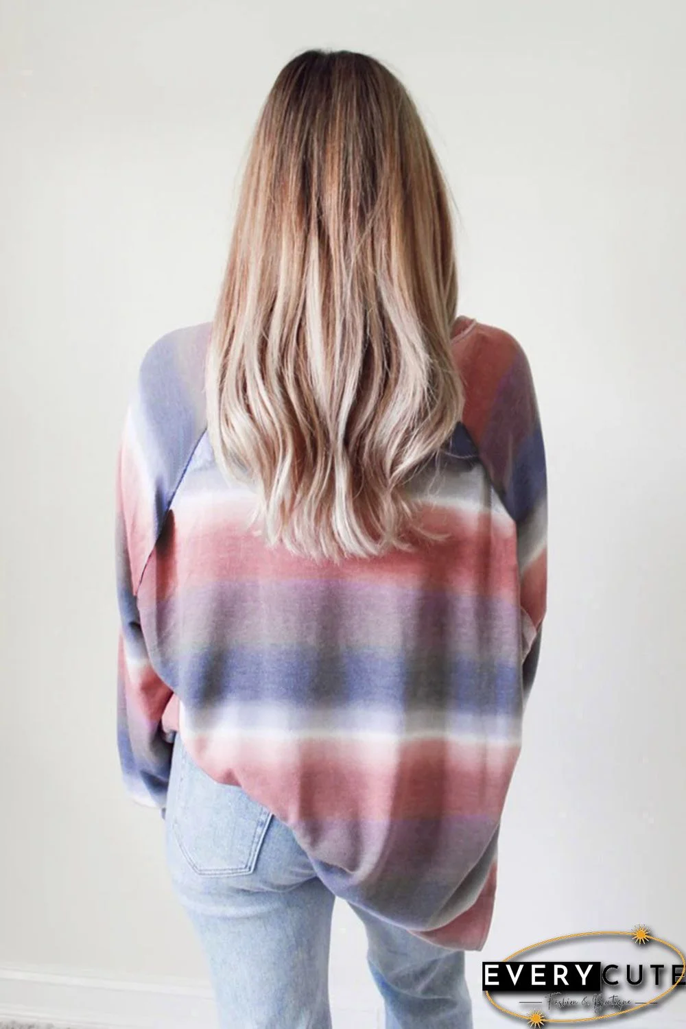 Oversize Ombre Pullover Sweatshirt