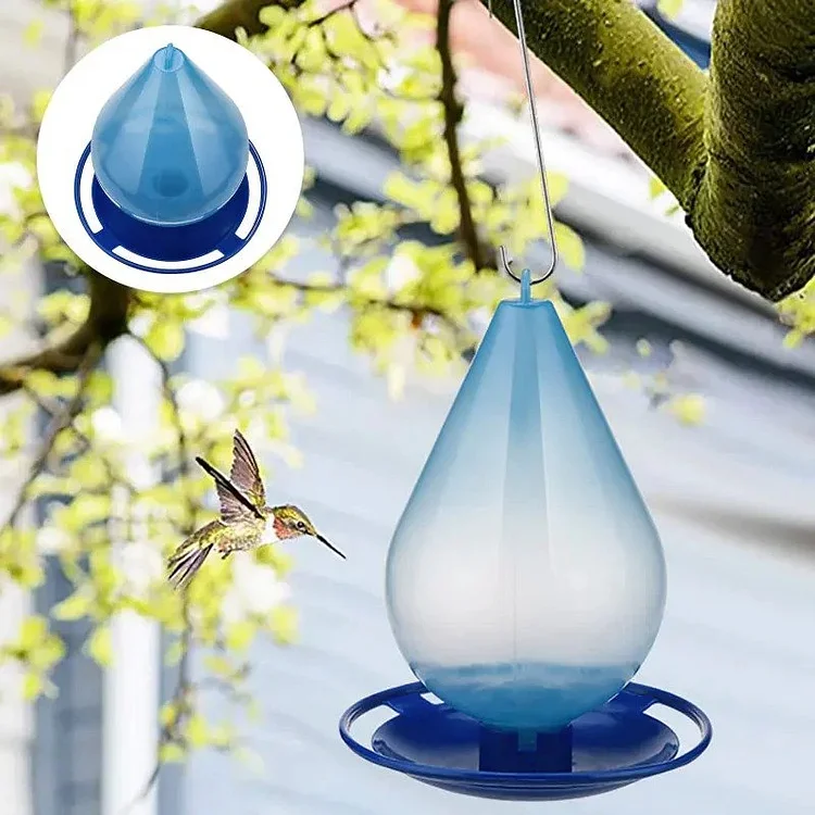 Wild Bird Hanging Water Feeders Water Droplet Shaped Bird Waterer Creative Automatic Feeding Tool with Hook