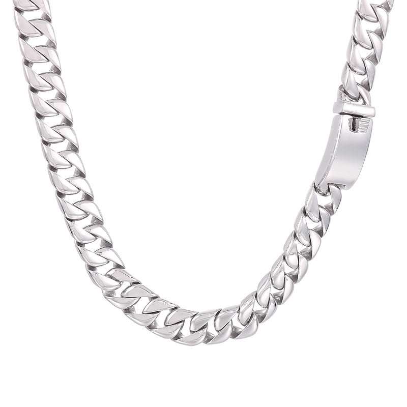 Hip-hop Solid Color Titanium Steel Polishing Chain Men's Necklace
