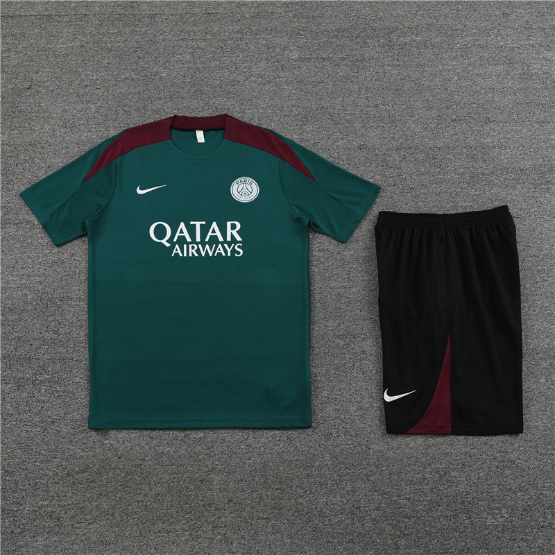24/25 PSG Paris Saint Germain Short Sleeve Green Training Kit Thai Quality