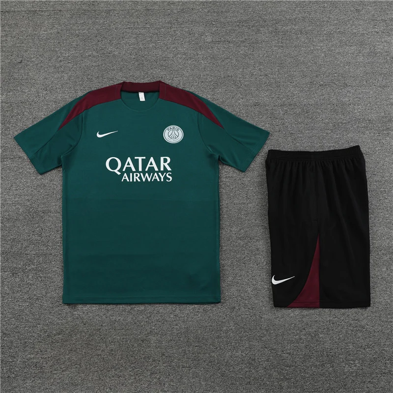 24/25 PSG Paris Saint Germain Short Sleeve Green Training Kit Thai Quality