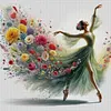 Flower Green Dress Girl-11CT Stamped Cross Stitch 40*40cm tapestrymarket
