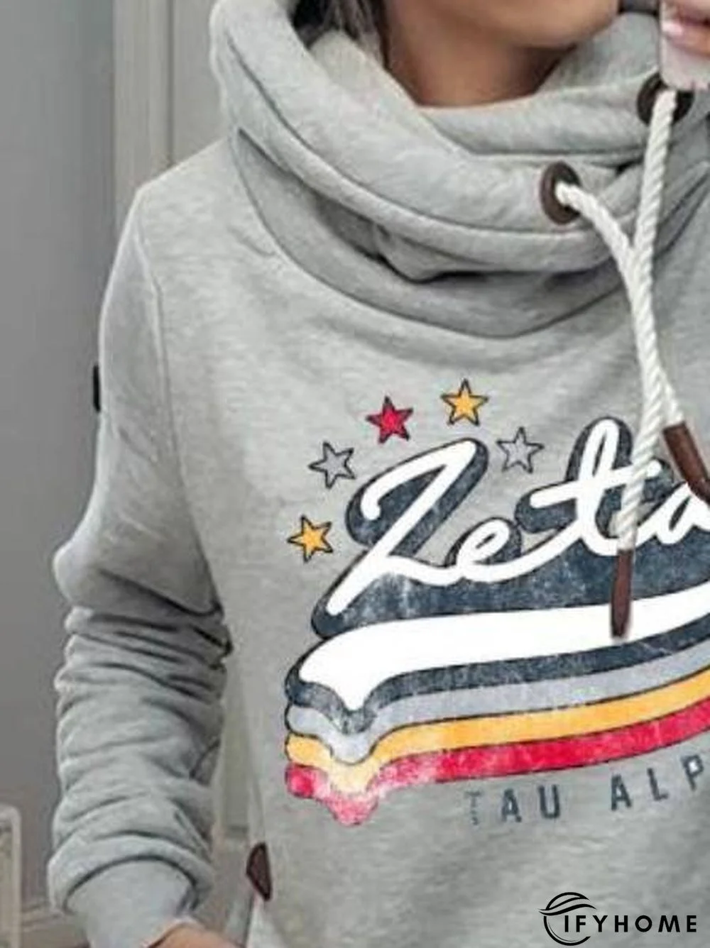 Gray Shift Casual Cotton Sweatshirts | IFYHOME