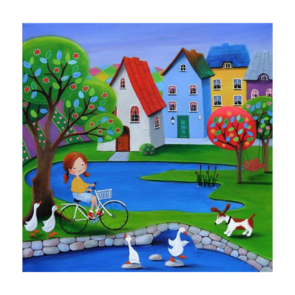 

Block Girl - Round Drill Diamond Painting - 30*30CM, 501 Original