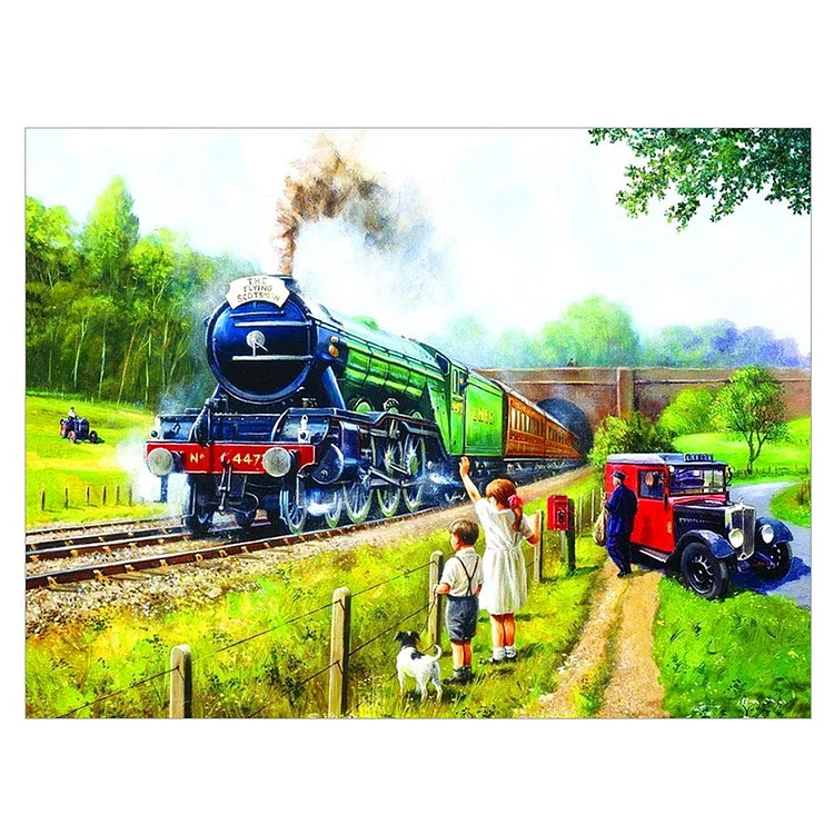 Train Round Full Drill Diamond Painting 40X30CM(Canvas) gbfke