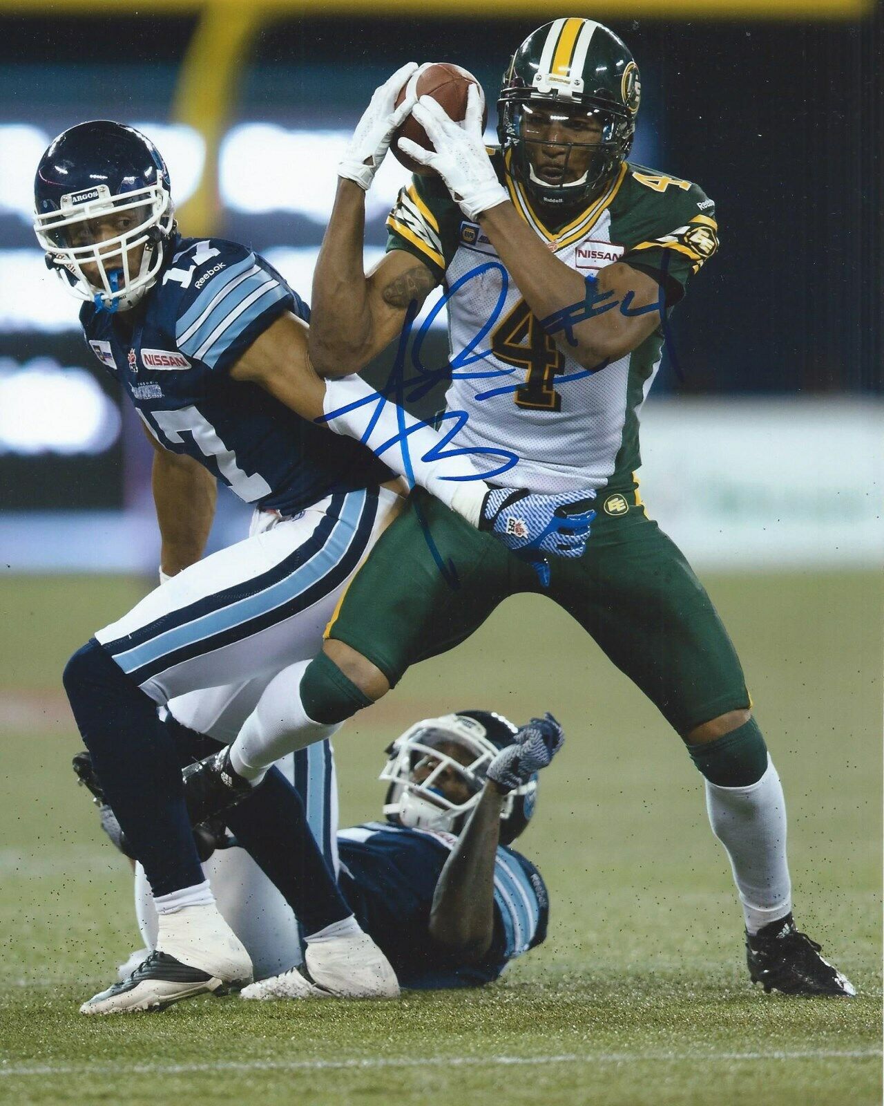 Adarius Bowman Signed 8x10 Photo Poster painting Edmonton Eskimos Autographed COA C